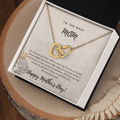 To The Best Mom Interlocking Heart Gift Necklace Interlocking Hearts Necklace