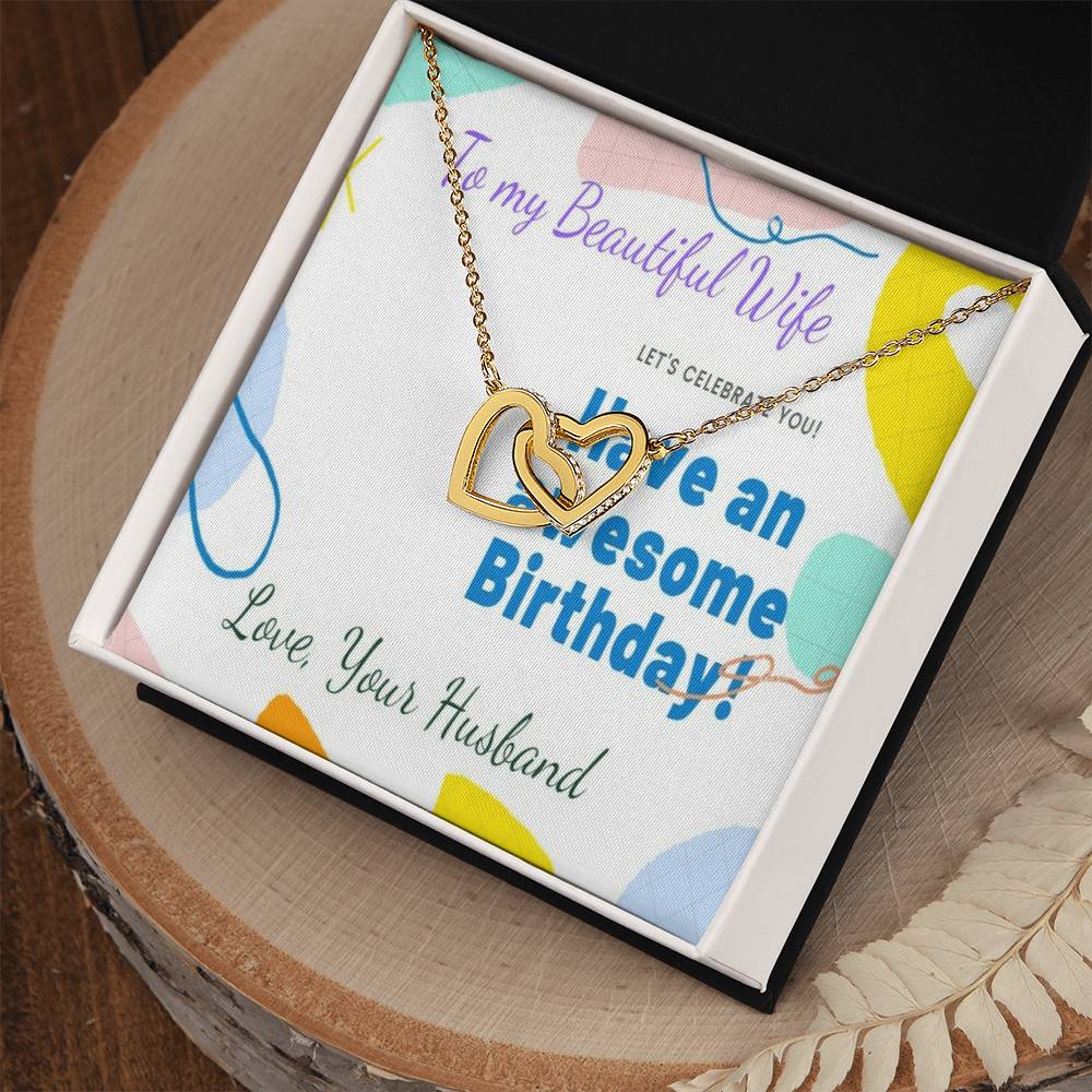 Birthday Gift For Wife Two Hearts Interlocked Interlocking Hearts Necklace