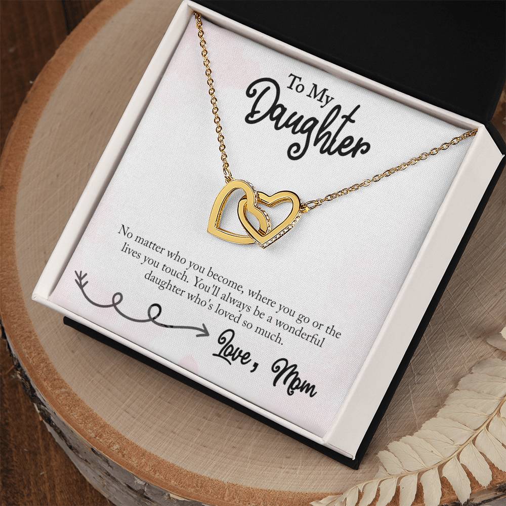 Your Daughters Birthday Graduation Or Just To Say I Love You Interlocking Hearts Necklace