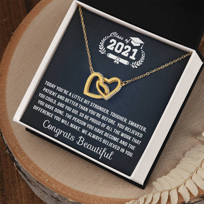 You Are Stronger Interlocking Hearts Necklace