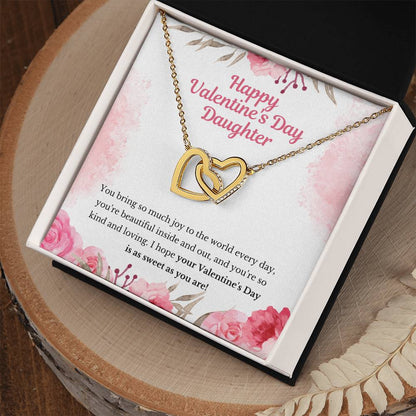 Valentine'S Gift For Daughter- Hope Your Valentine'S Day Is As Sweet As You Are Interlocking Hearts Necklace