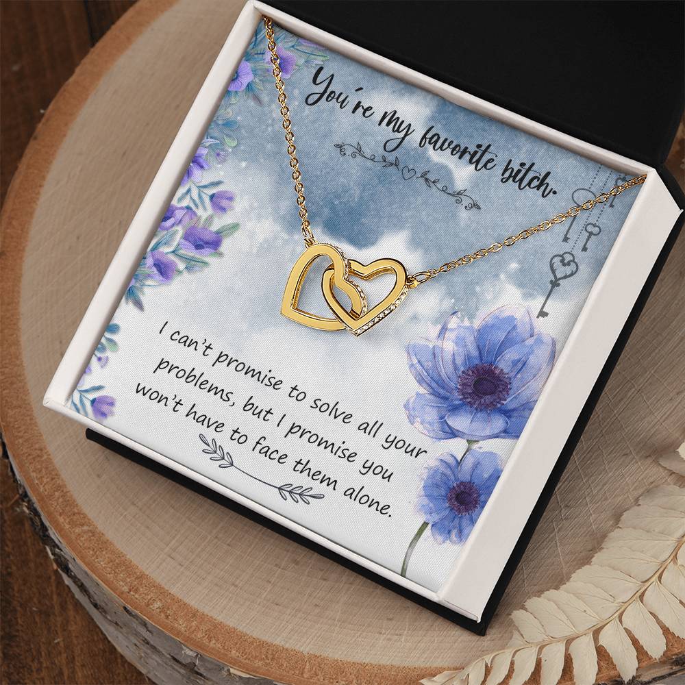 You'Re My Favorite Bitch - Interlocking Hearts Necklace