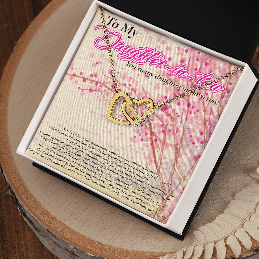 Daughter In Law Necklace And Sayingdaughter In Law Necklacedaughter In Law Wedding Giftdaughter In Law Jewelry Box Necklace For Daughter Interlocking Hearts Necklace