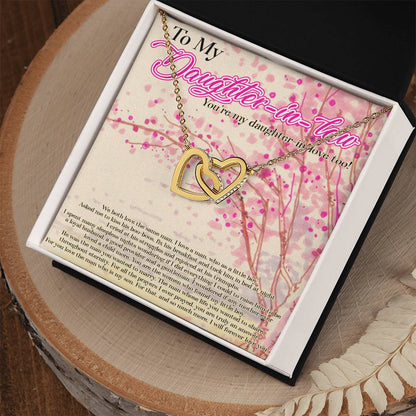 Daughter In Law Necklace And Sayingdaughter In Law Necklacedaughter In Law Wedding Giftdaughter In Law Jewelry Box Necklace For Daughter Interlocking Hearts Necklace