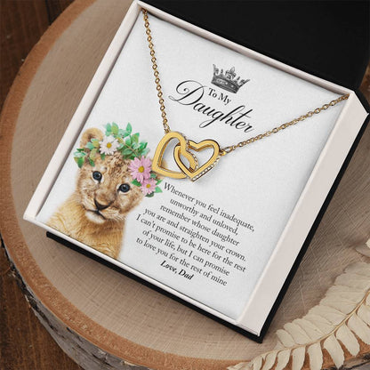 Daughter Straighten Your Crown In Usa Interlocking Hearts Necklace