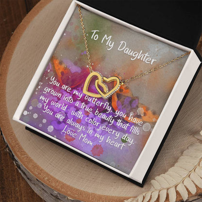 Daughter Butterfly - Hearts Necklace Interlocking Hearts Necklace