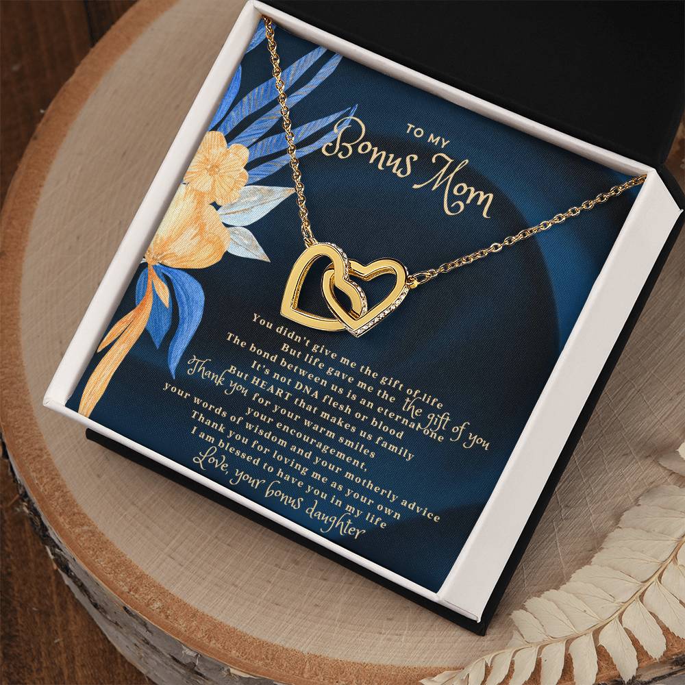 Bonus Mom Interlocking Hearts Necklace