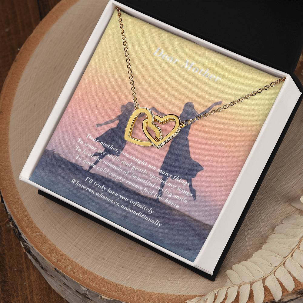 Two Hearts - Dear Mother Interlocking Hearts Necklace