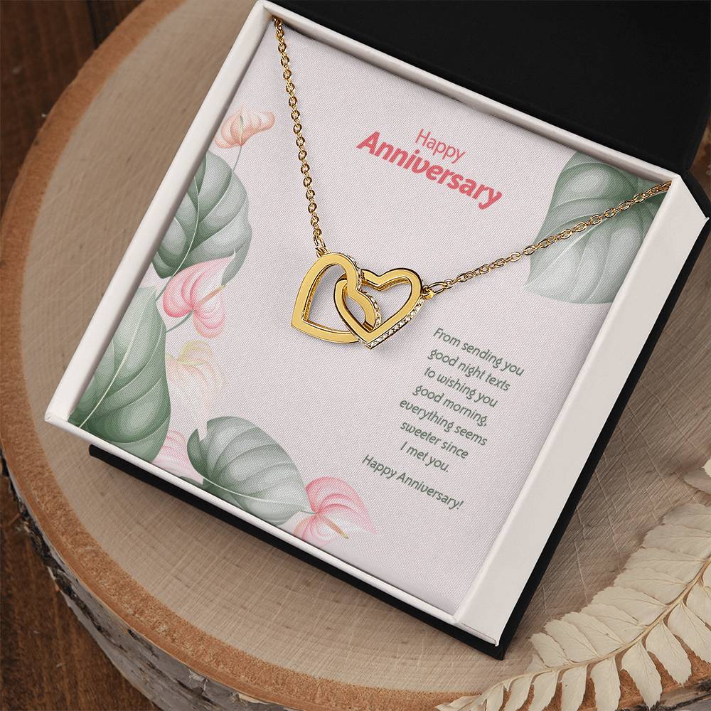 Anniversary Edition Sweeter Since I Met You - Interlocking Hearts Necklace