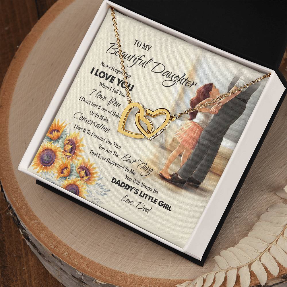 Gift For Daughter Birthday Draduation Gift For Daughter From Dad Necklace For Daughter Jewelry For Daughter Interlock Necklace Interlocking Hearts Necklace