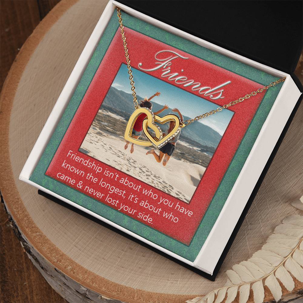 Best Friend Necklace Bff Necklace Best Friend Gift Bff Jewelry Friends Forever Present Quotes Interlocking Heart Necklace Interlocking Hearts Necklace