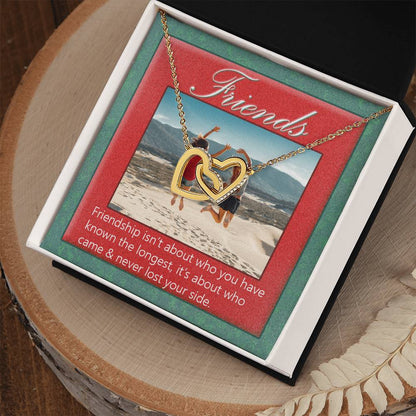 Best Friend Necklace Bff Necklace Best Friend Gift Bff Jewelry Friends Forever Present Quotes Interlocking Heart Necklace Interlocking Hearts Necklace