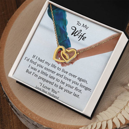 To My Wife - These Hearts Will Remind You Of My Love Interlocking Hearts Necklace