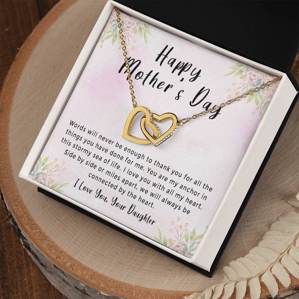 'Connected By The Heart' Necklace - Amazing Mother'S Day Gift Idea From Daughter Interlocking Hearts Necklace