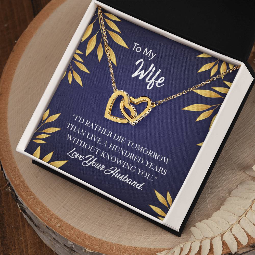 Can'T Be Without You For My Wife Necklace Interlocking Hearts Necklace