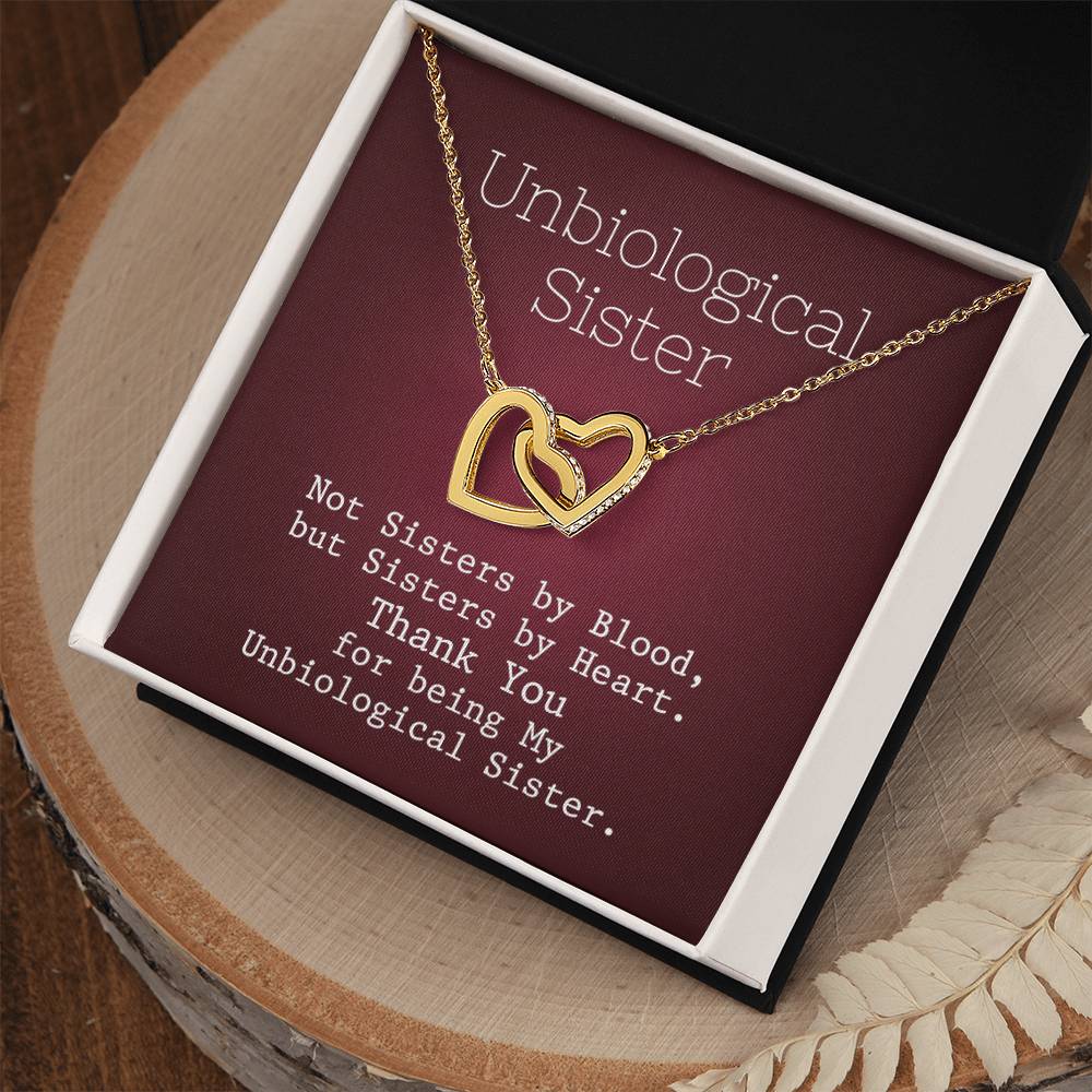 Unbiological Sister - United Heart Necklace Interlocking Hearts Necklace