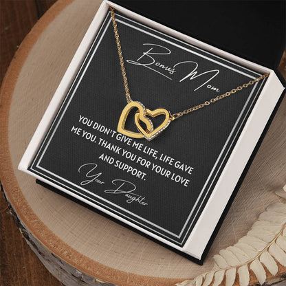 Bonus Mom 2 Interlocking Hearts Necklace