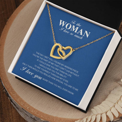 To The Woman I Love So Much - Interlocking Heart Necklace Interlocking Hearts Necklace