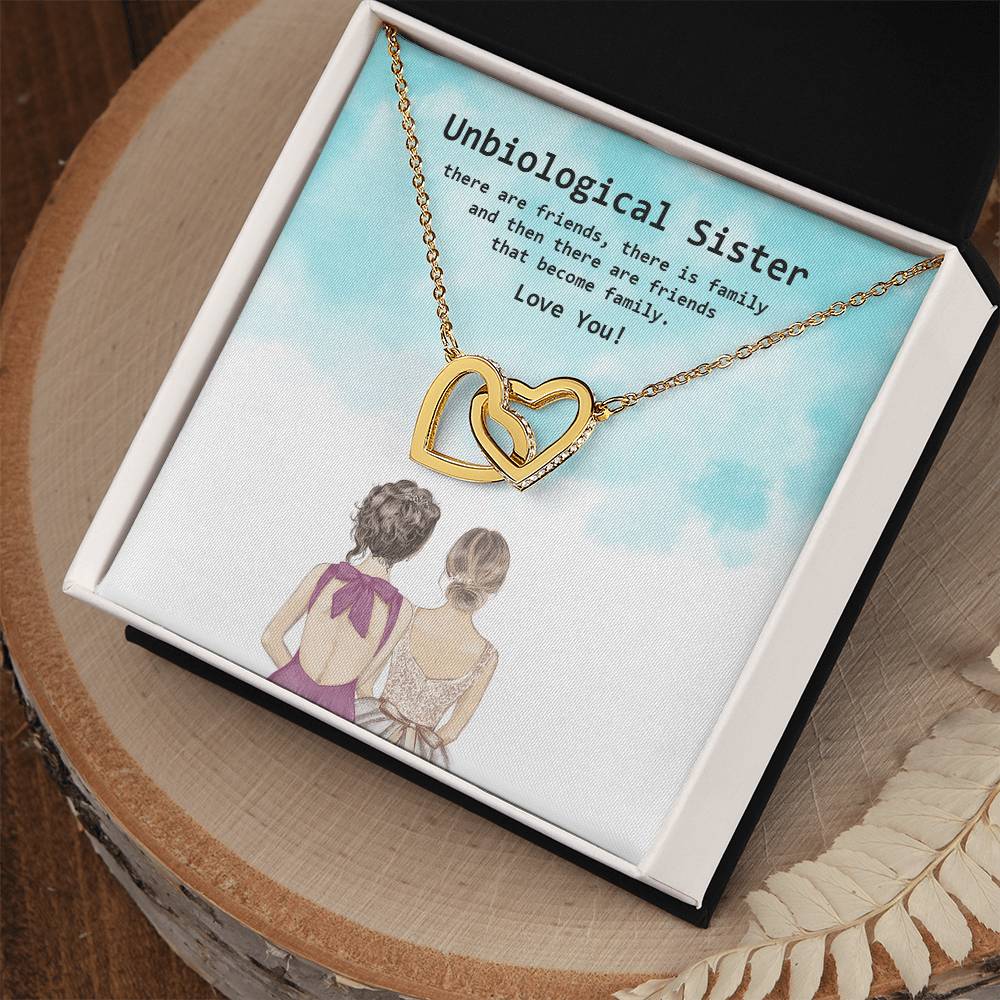 Besties Interlocked Heart Necklace With Personalized Note For Your Sister From Another Mother Interlocking Hearts Necklace