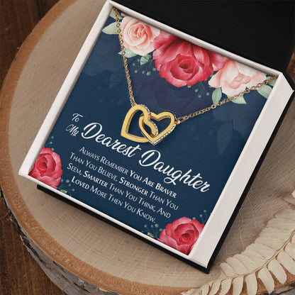 Best Gift For Daughter Always Remember You Are Breaver Interlocking Hearts Necklace