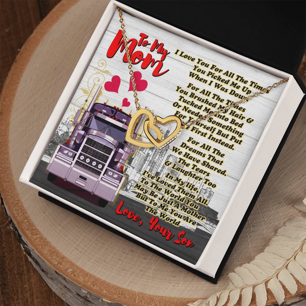 Trucker'S Mom- Interlocking Heart Necklace Interlocking Hearts Necklace