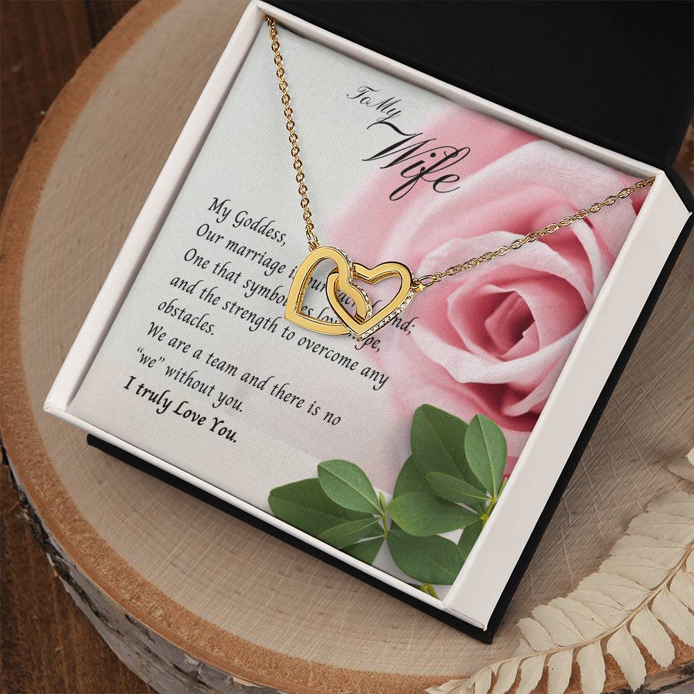 To My Wife Necklace Interlocking Hearts Love Birthday Anniversary Christmas Gift Interlocking Hearts Necklace
