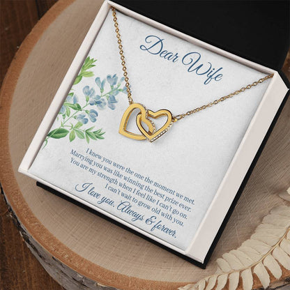 Dear Wife I Lover You Always & Forever Interlocking Hearts Necklace