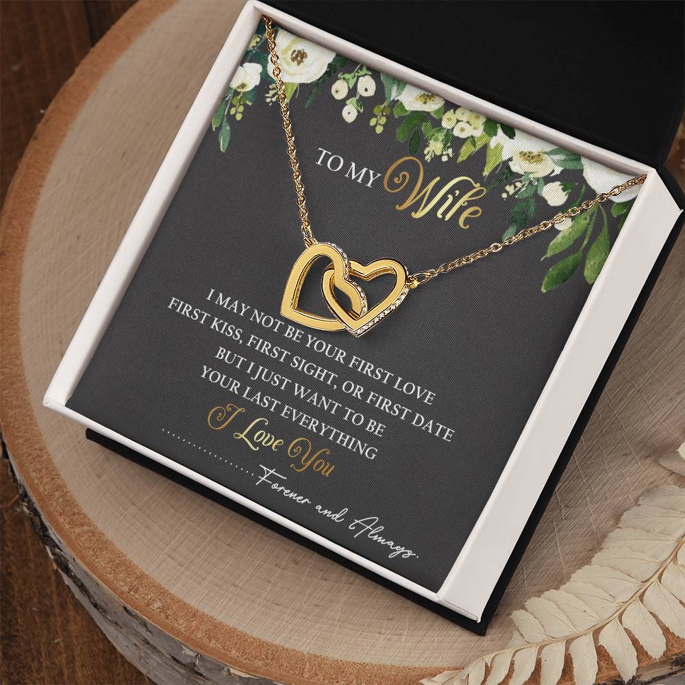 To My Wife Interlocking Hearts Necklace Message Card