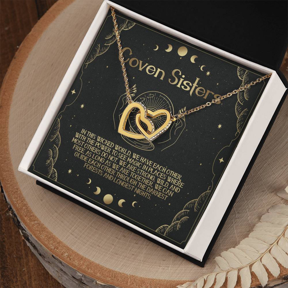 Coven Sisters Interlocking Interlocking Hearts Necklace