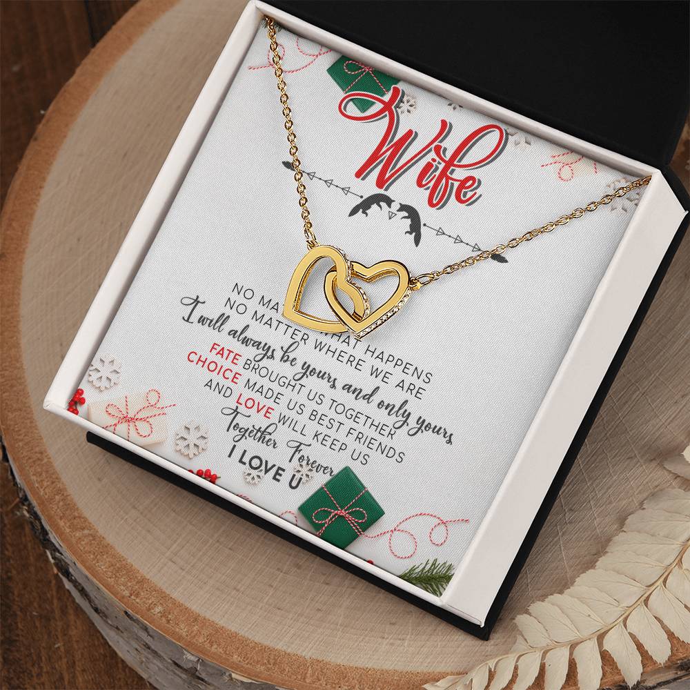 To My Wife Interlocking Hearts Necklace Message Card