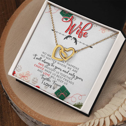 To My Wife Interlocking Hearts Necklace Message Card