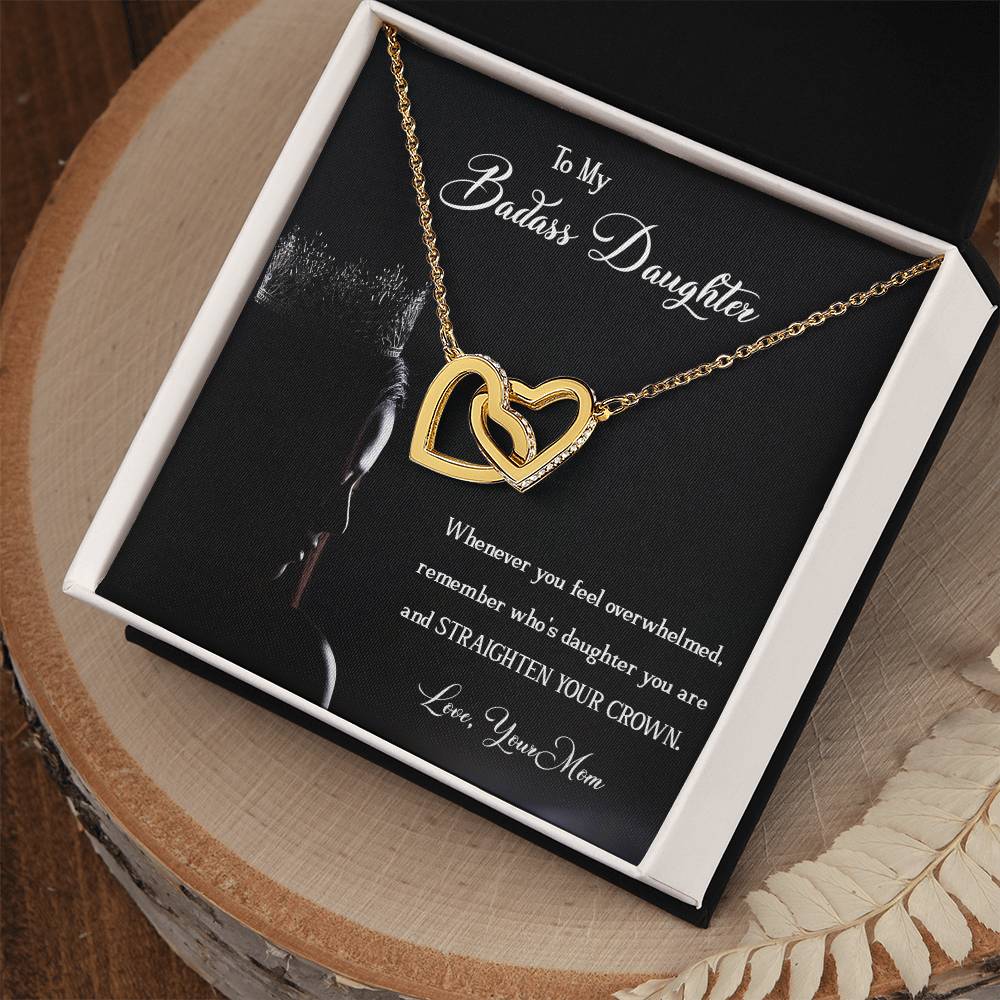 Badass Daughter Interlocking Hearts Necklace