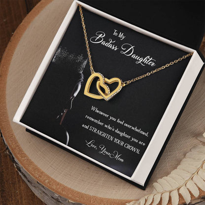 Badass Daughter Interlocking Hearts Necklace