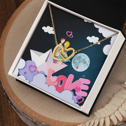 To Wife Girlfriend . Show Your Love To Your Lovely Girlfriend Wife. Gift For Girlfriend Wife Interlocking Hearts Necklace