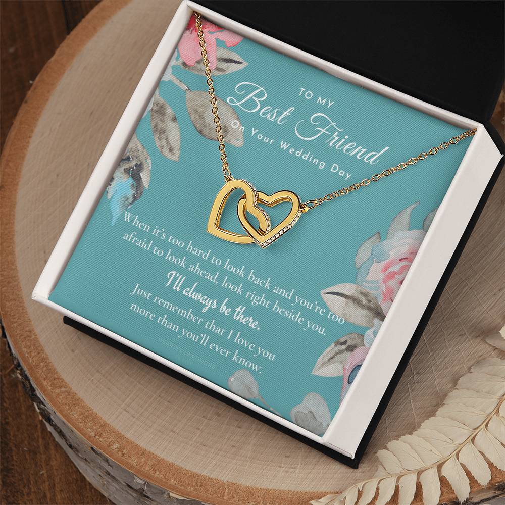 Best Friend Gift On Her Wedding Day Best Friend To Bride Necklace Best Friend Gift To Bride Bride Gift From Maid Of Honor To My Best Friend Interlocking Hearts Necklace