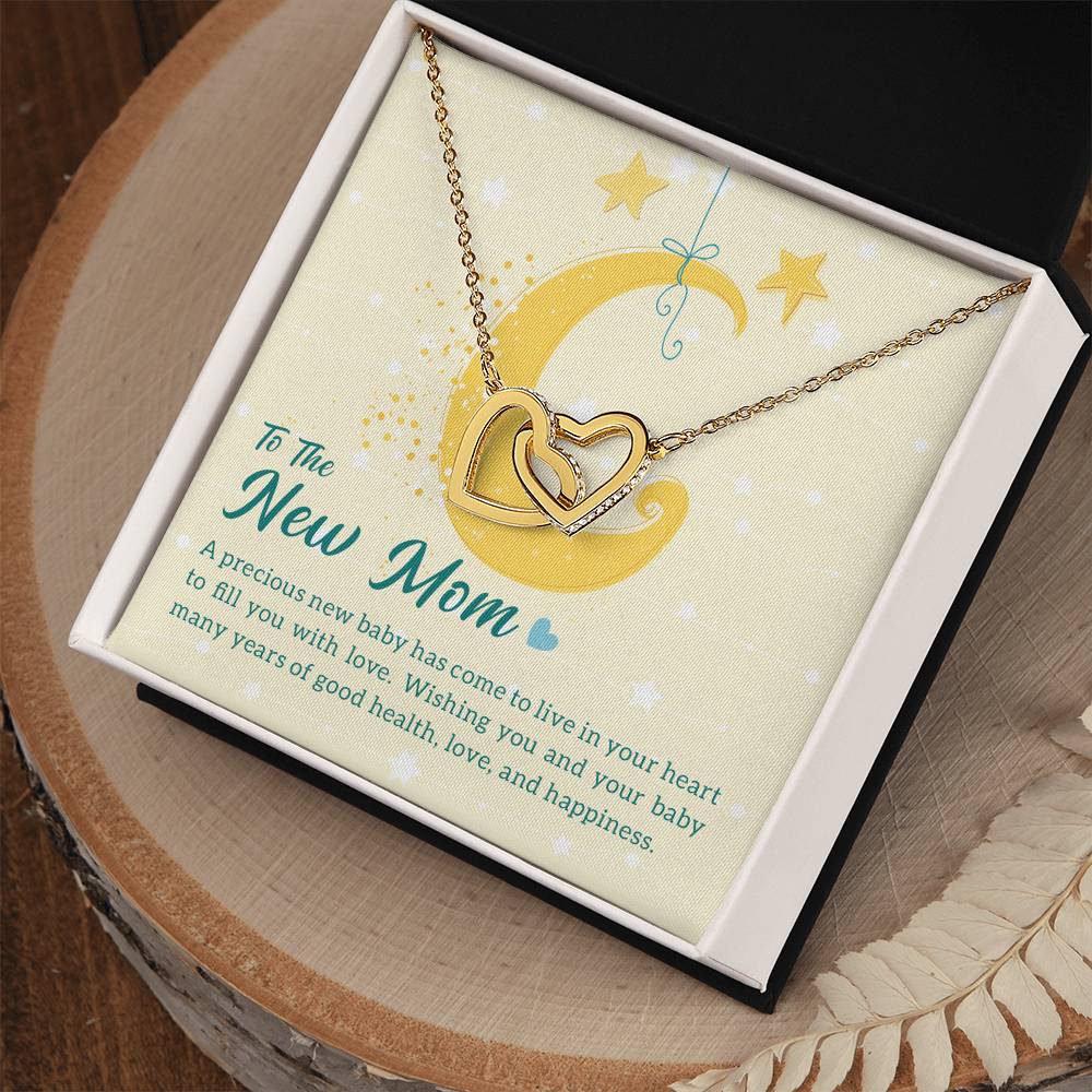 To The New Mom A Precious New Baby Interlocking Hearts Necklace