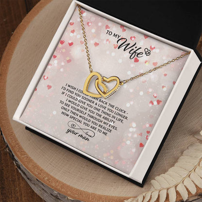 To My Wife Necklace Interlocking Hearts Necklace