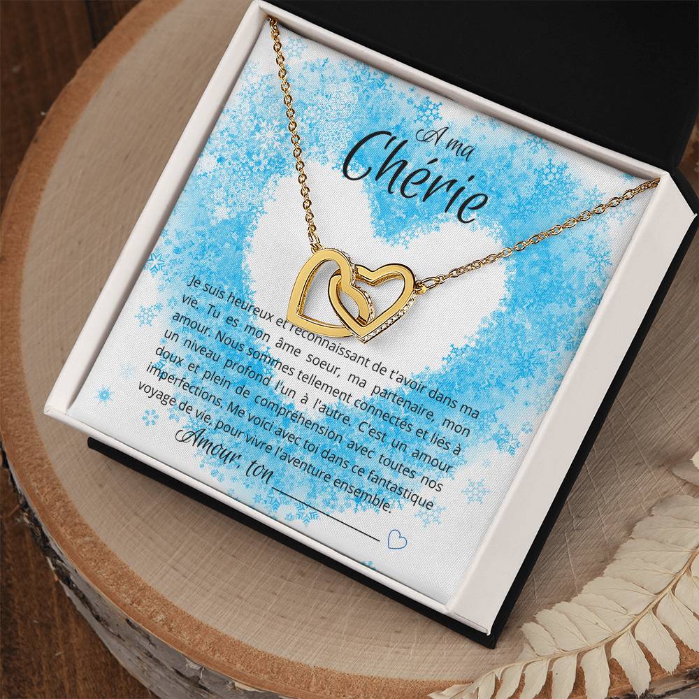 A Ma Chérie - Beautiful Winter Necklace Interlocking Hearts Necklace