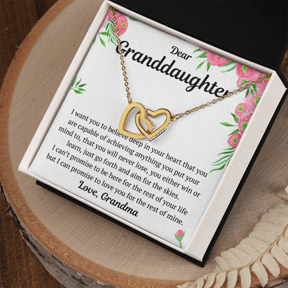 Dear Granddaughter From Grandma Interlocking Hearts Necklace