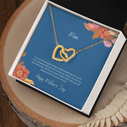Two Hearts Mother'S Day - Blessed Interlocking Hearts Necklace