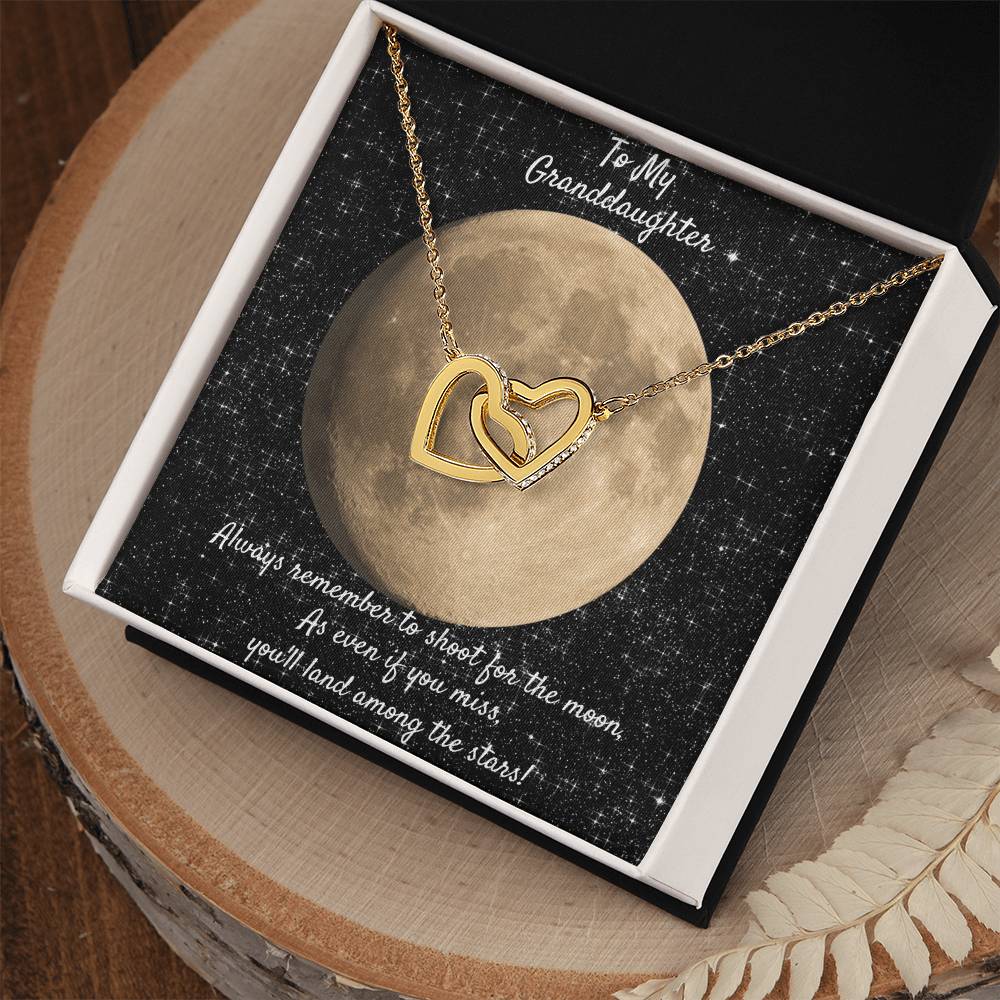 A Special Gift For Your Granddaughter. Two Hearts And An Encouraging Message! Interlocking Hearts Necklace