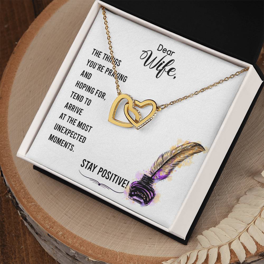 To My Wife Interlocking Hearts Necklace