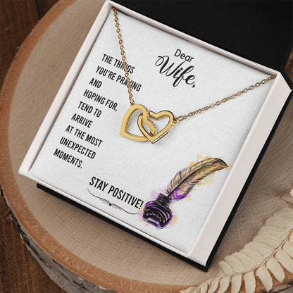 To My Wife Interlocking Hearts Necklace