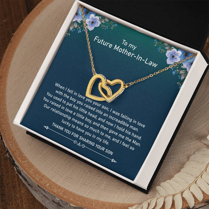 Future Mother In Law - Raised Incredible Man Interlocking Heart Necklace Interlocking Hearts Necklace