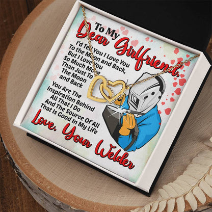 Welder'S Girlfriend- Interlocking Heart Necklace Interlocking Hearts Necklace