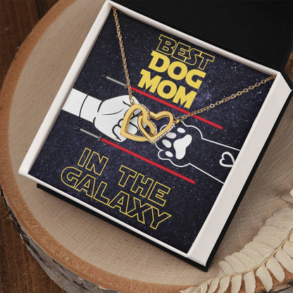 Best Dog Mom In The Galaxy Interlocking Hearts Necklace Dog Mom Jewelry Pet Lover Gift Mothers Day Jewelry From Dog