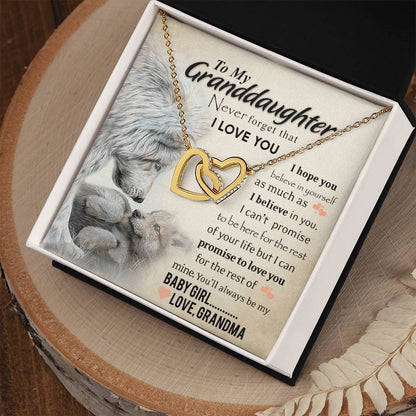 Always My Baby Girl Necklace With Message Box Interlocking Hearts Necklace