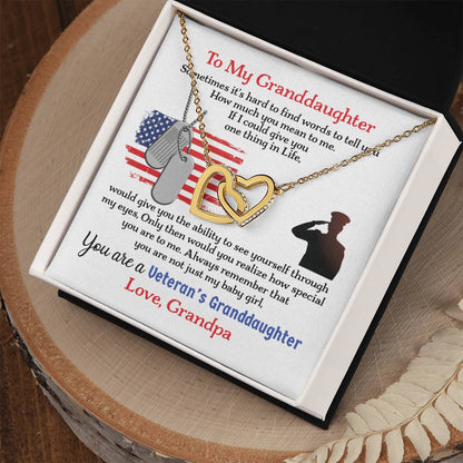 Veteran'S Granddaughter - Interlocking Heart Necklace Interlocking Hearts Necklace