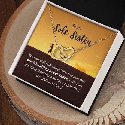 Friendship Never Fades Necklace - Gift For Your Runningworkout Bff Tribe Necklace Best Friend Gift Bff Gift Interlocking Hearts Necklace