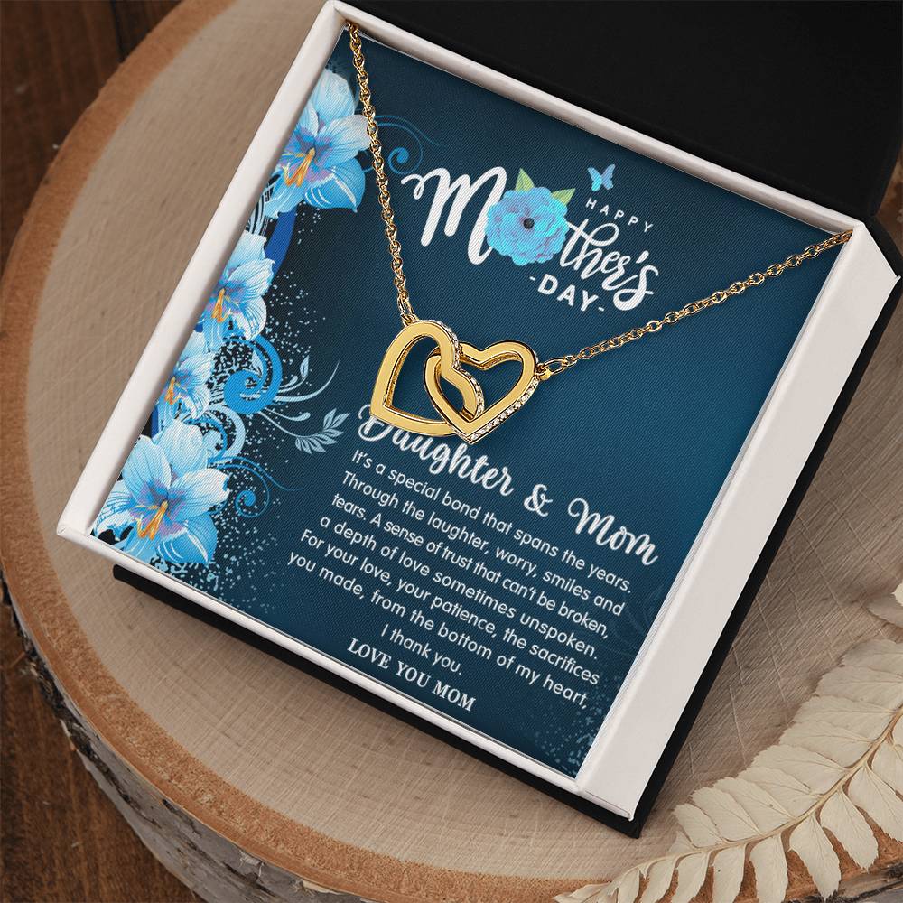 Forever Love - Daughter & Mom Necklace Interlocking Hearts Necklace